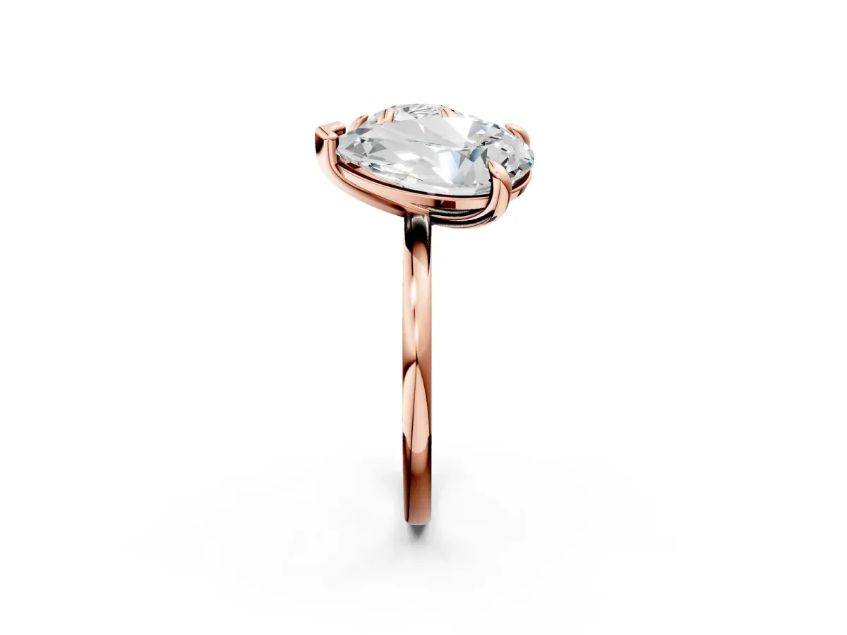 Round Cut and pear toi moi ring Rose gold