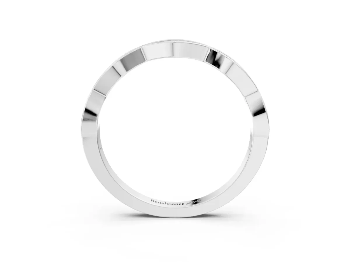 Round Diamond Scalloped Pavé Eternity Band White gold