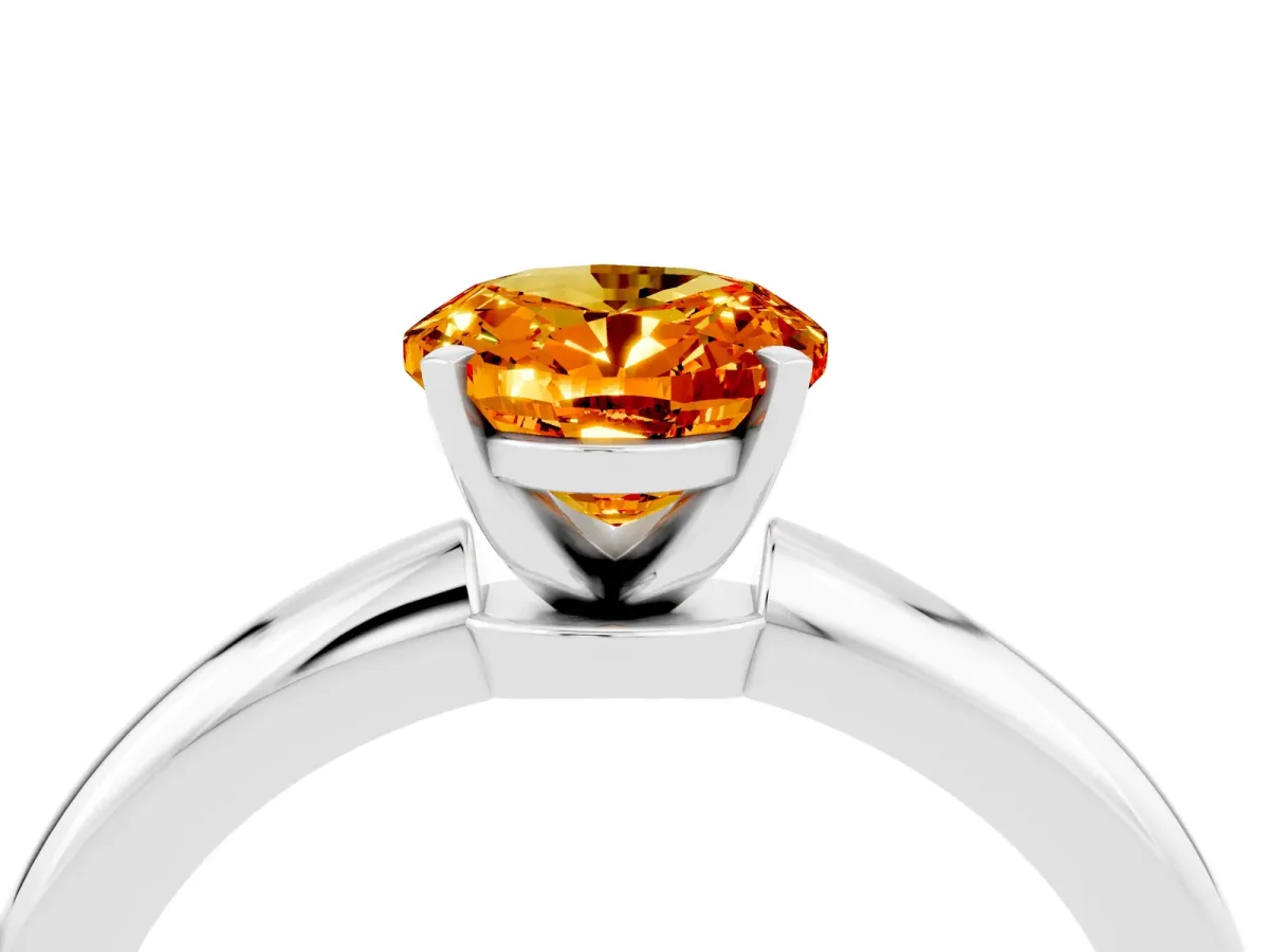 Oval Cut Citrine Solitaire Ring with Six-Prong Setting and Classic Band Silver
