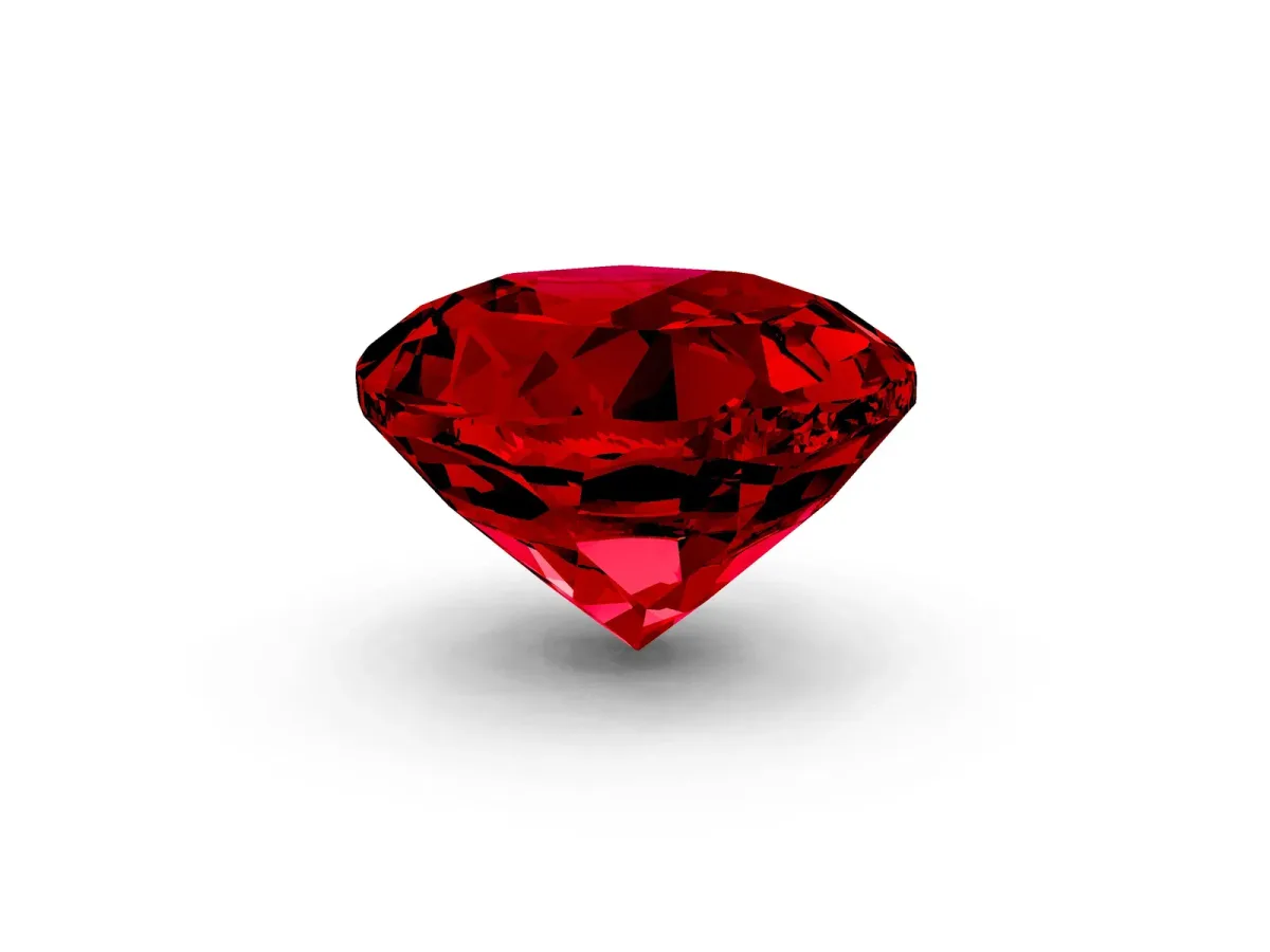Round Cut Ruby Solitaire Twisted Band with Round Accents and Prong Setting White gold
