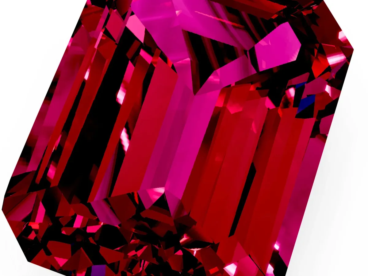 Emerald Cut Garnet Solitaire Twisted Band with Round Accents and Prong Setting Silver