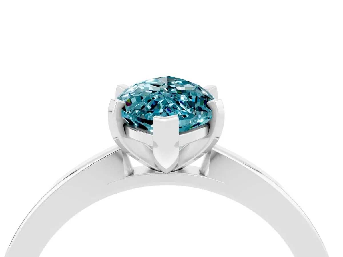 Marquise Cut Blue Topaz Solitaire Engagement Ring with Classic Band and Four-Prong Setting White gold