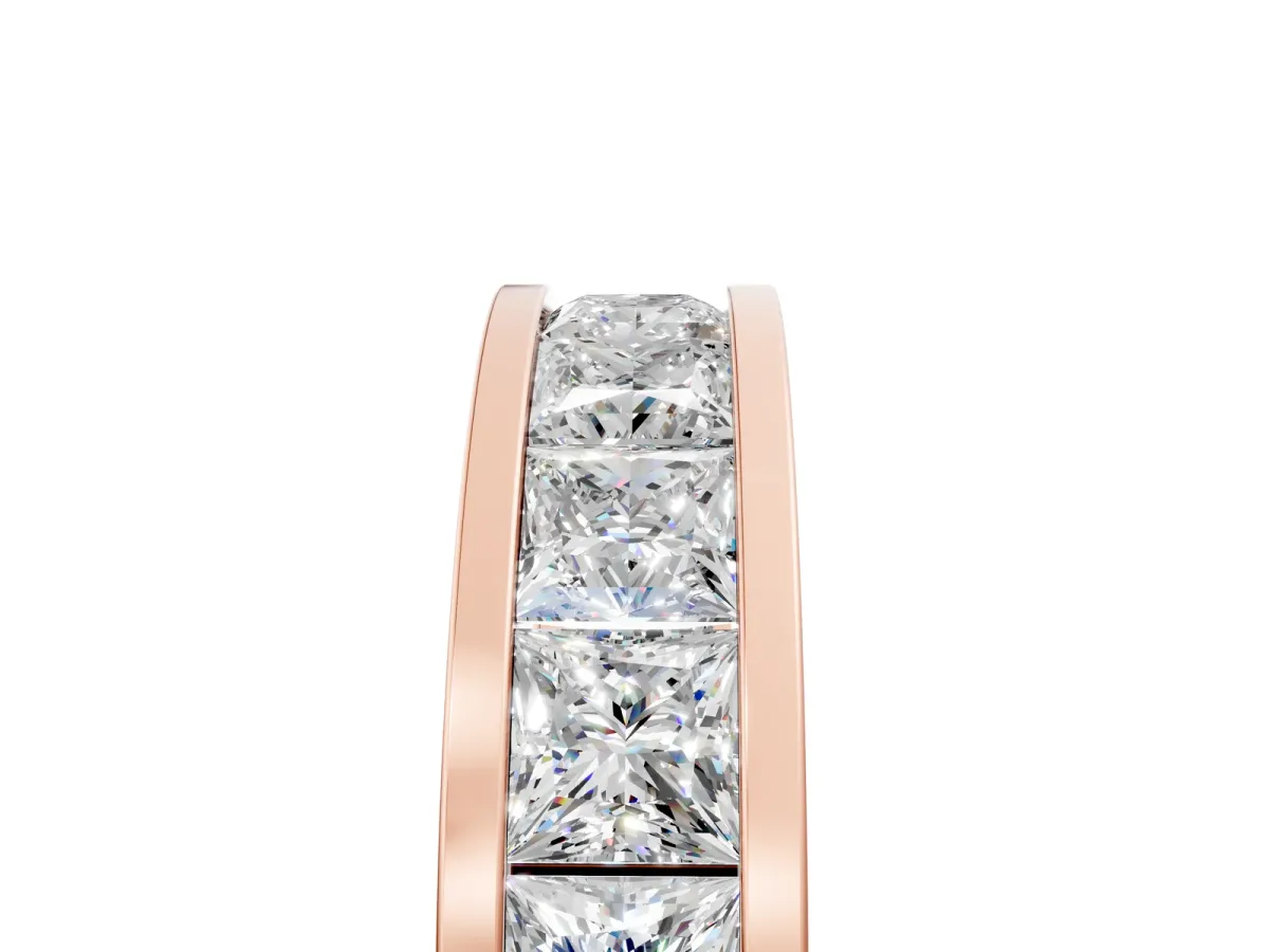 Princess Cut Eternity Band with Channel Set Rose gold