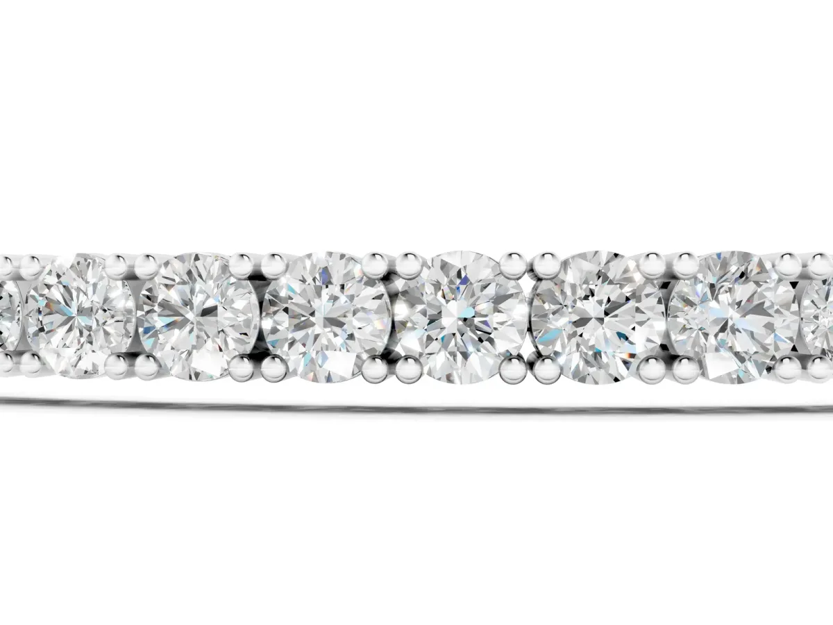 Round Cut Diamond Tennis Bracelet with Box Chain and Four-Prong Setting White gold