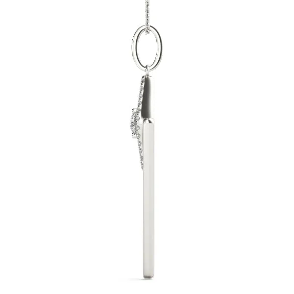 Diamond Marquise Halo Pendant with V-Prong Setting White gold