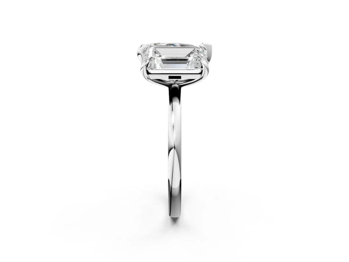 Pear and Radiant Toi Moi Ring with Prong Setting and Plain Band Platinum