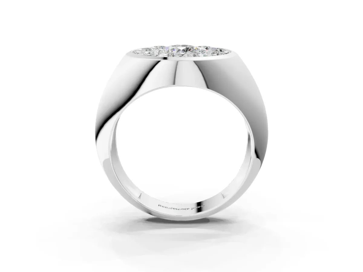 Round Diamond Dome Promise Ring Platinum