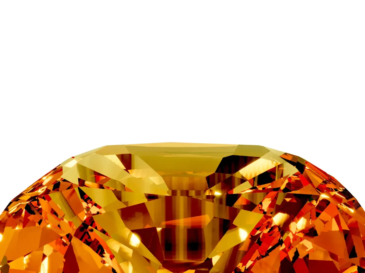 Cushion Cut Citrine Scattered Round Accent Ring with Prong Setting Platinum