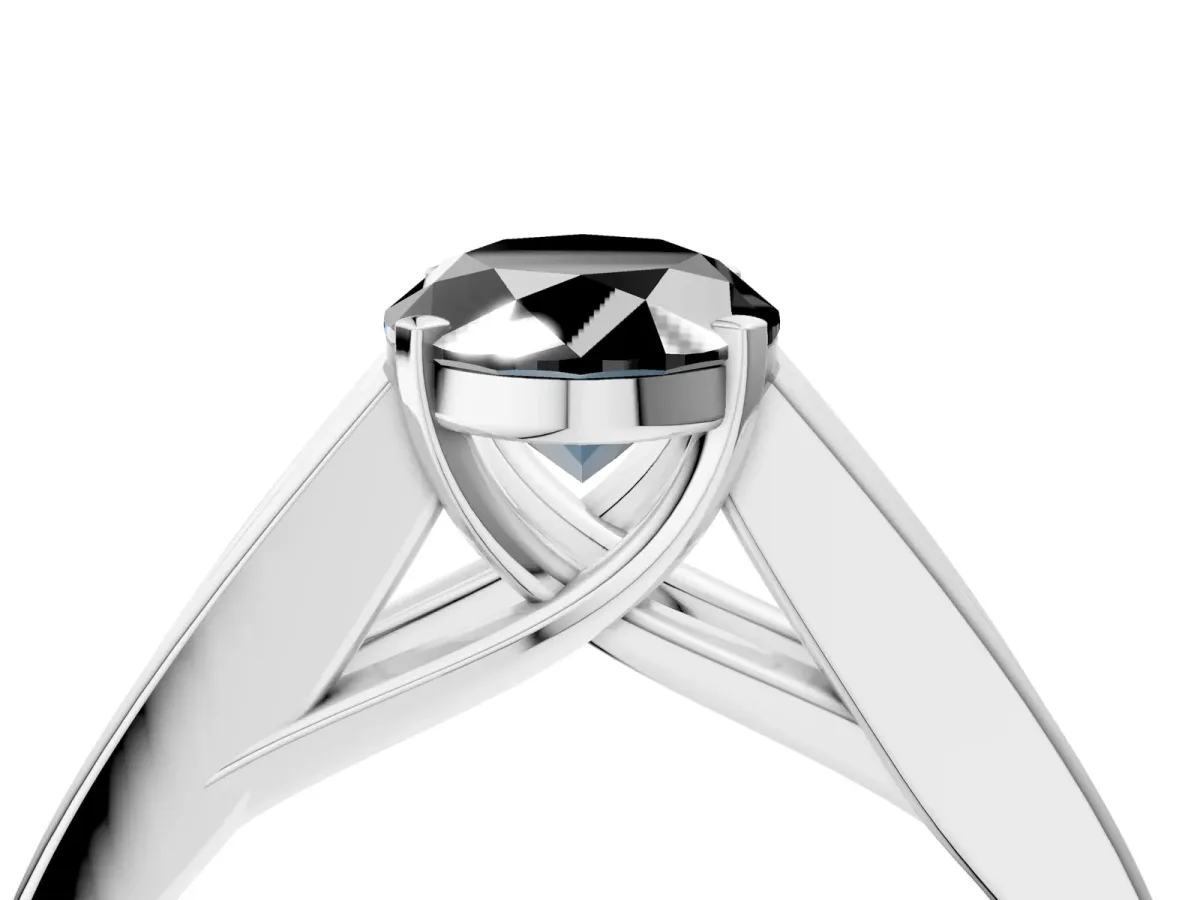 Fancy Black Oval Cut Cut Channel Set Solitaire Ring with Four-Prong Setting Platinum