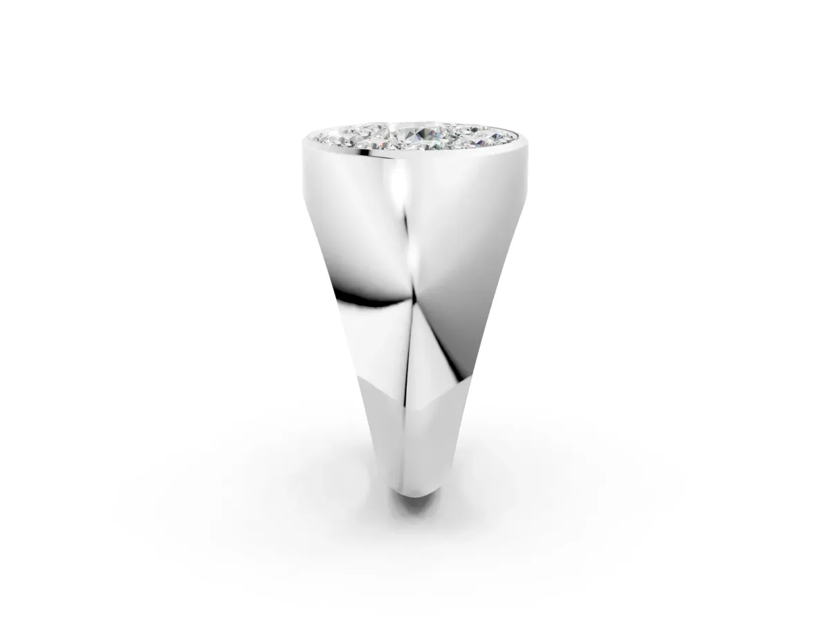 Round Diamond Dome Promise Ring Platinum