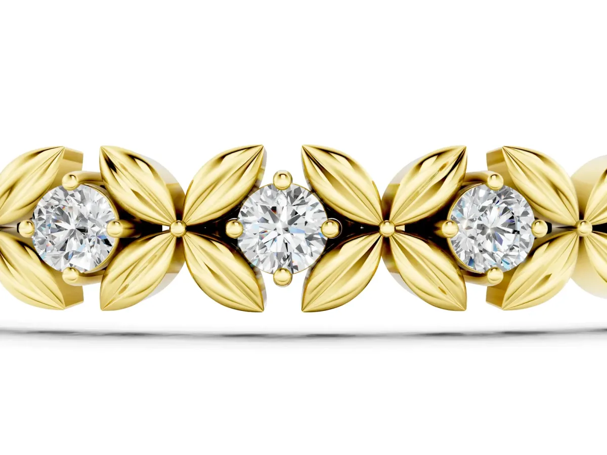 Round Diamond XOXO Tennis Bracelet with Four-Prong Setting Yellow gold