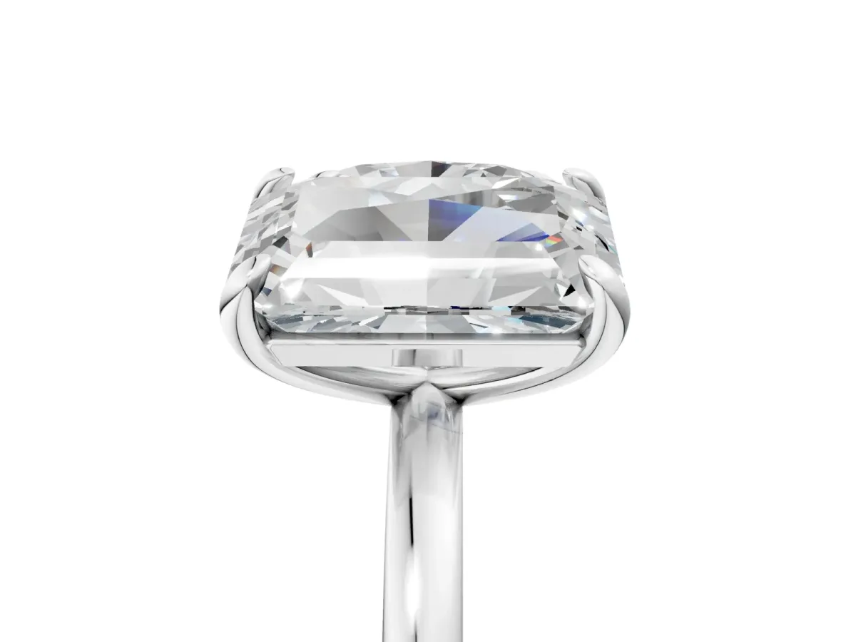 Oval and Radiant Toi Moi Ring with Prong Setting and Plain Band Platinum