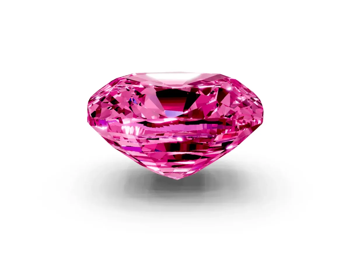 Cushion Cut Pink Sapphire Scattered Round Accent Ring with Prong Setting Platinum