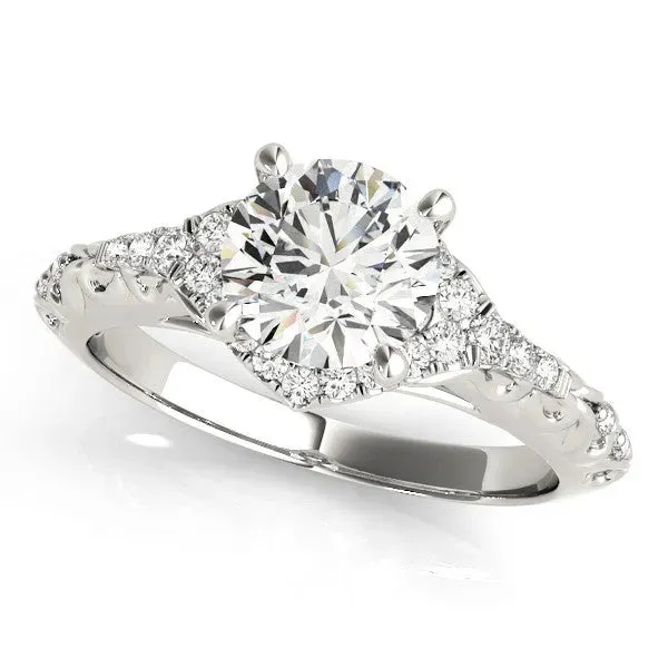 Fancy Pink Asscher Cut Diamond Solitaire Ring with Hidden Halo and Pavé Band White gold