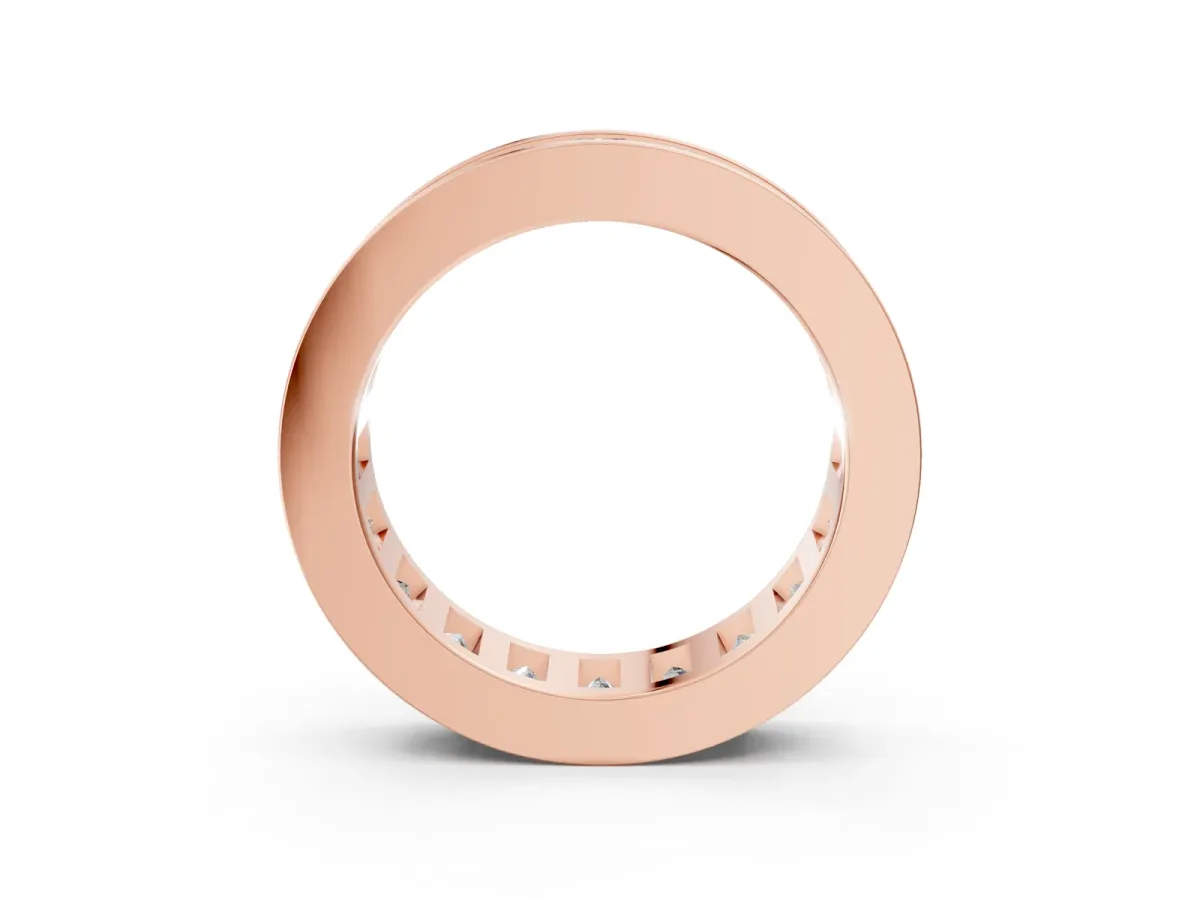 Princess Cut Eternity Band with Channel Set Rose gold