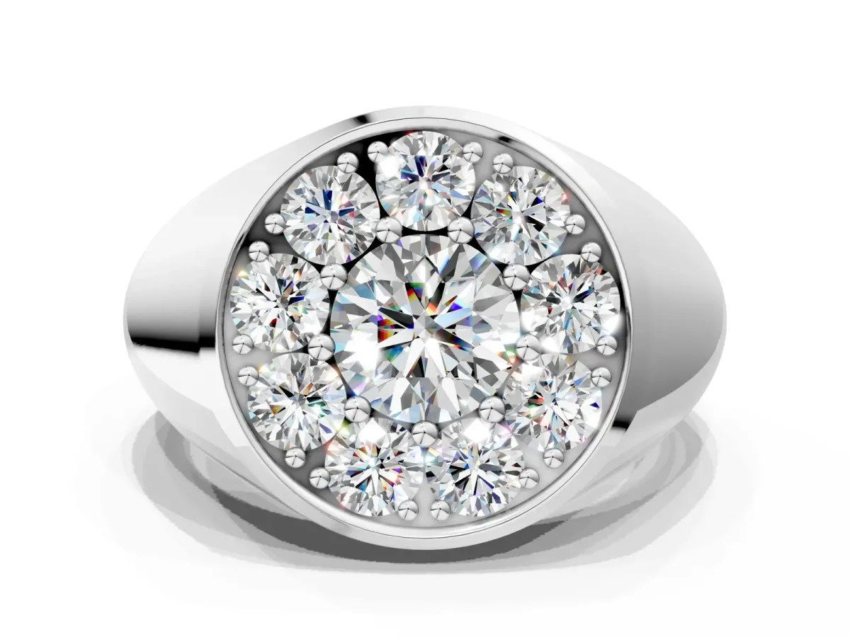 Round Diamond Dome Promise Ring Platinum