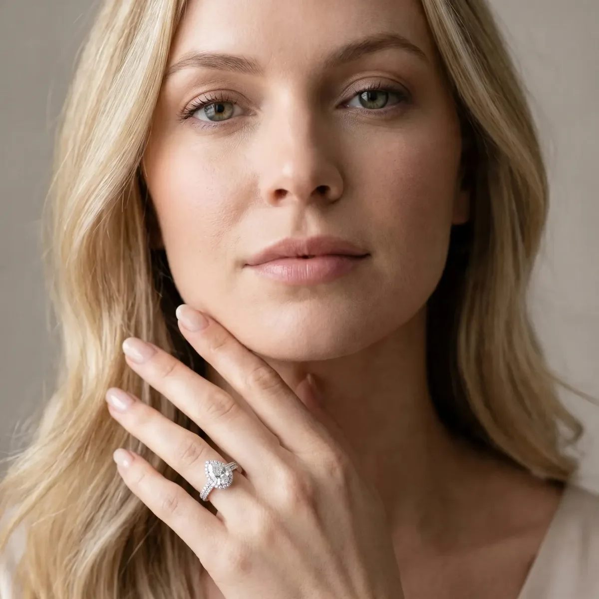 Asscher Cut Halo Diamond Ring with Pavé Band Platinum