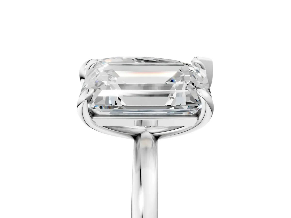 Pear and Radiant Toi Moi Ring with Prong Setting and Plain Band Platinum
