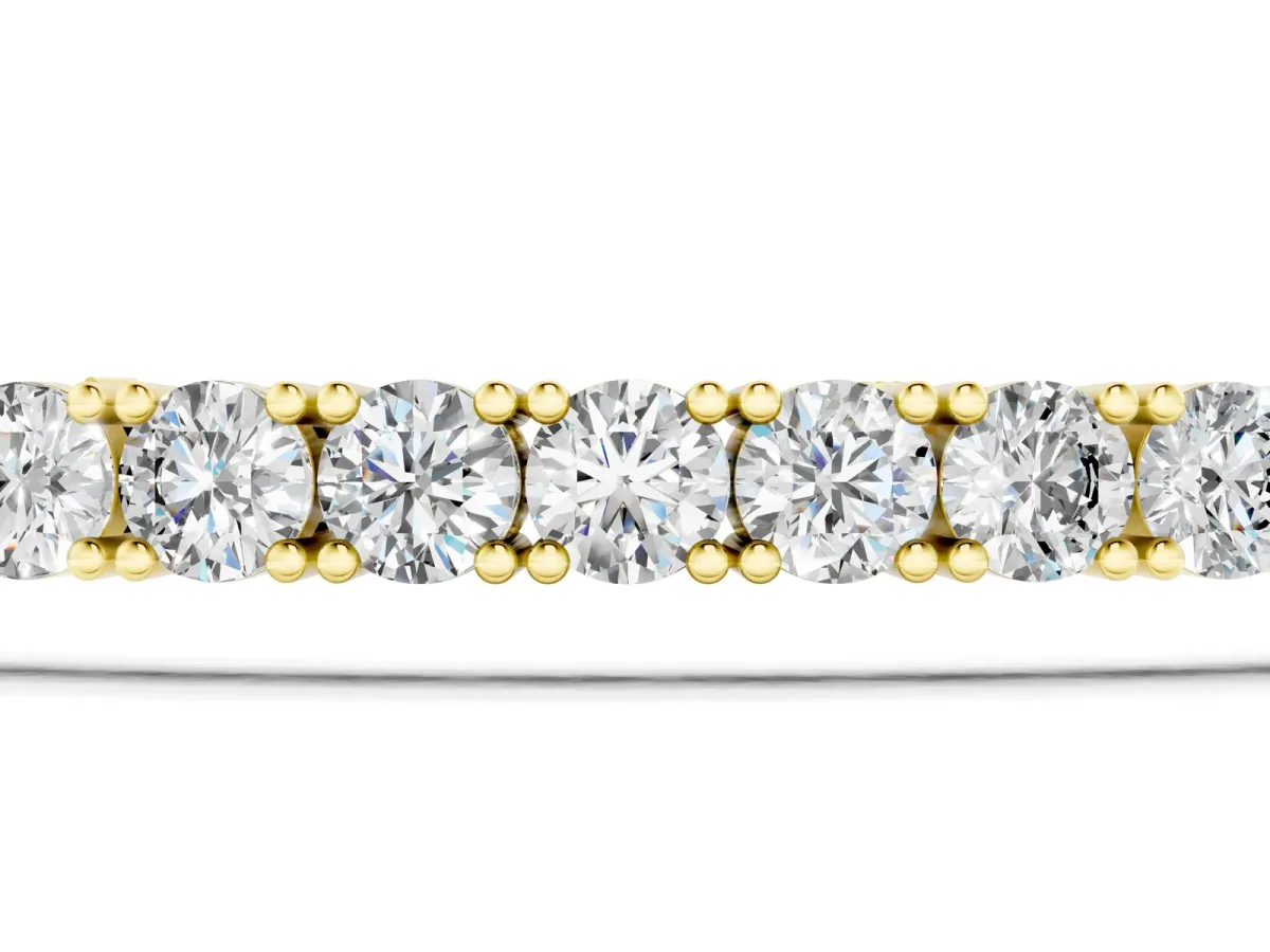 Round Diamond Tennis Bracelet with Prong Setting in White Gold Yellow gold
