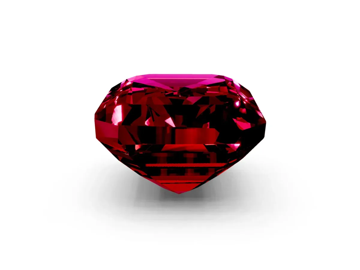 Emerald Cut Garnet Solitaire Twisted Band with Round Accents and Prong Setting Silver