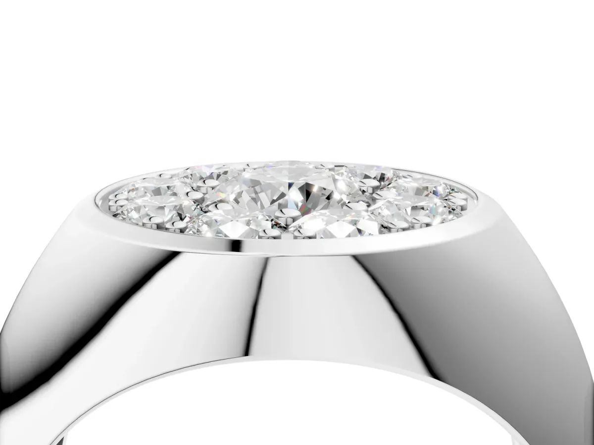 Round Diamond Dome Promise Ring Platinum