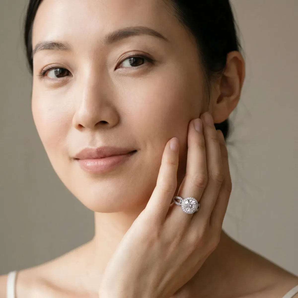 Cushion Cut Halo Split Shank Milgrain Diamond Ring Platinum