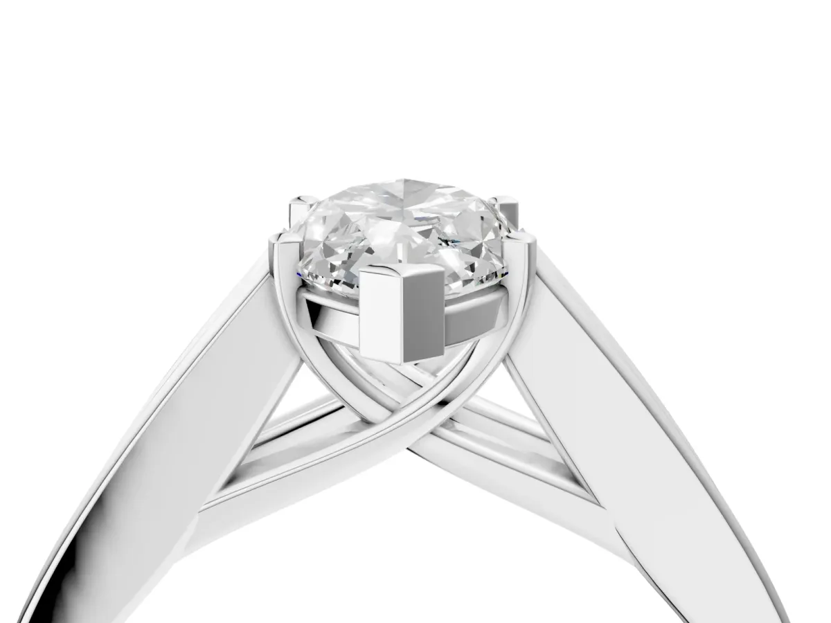 Marquise Cut Cut Channel Set Solitaire Ring with Four-Prong Setting Platinum
