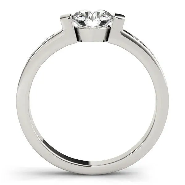 Asscher Cut Brilliant Channel-Set Diamond Ring with Bezel Prong Setting Platinum