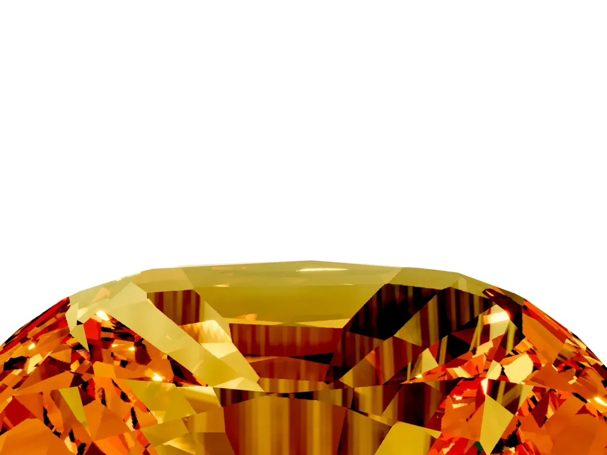 Cushion Cut Citrine Scattered Round Accent Ring with Prong Setting Platinum