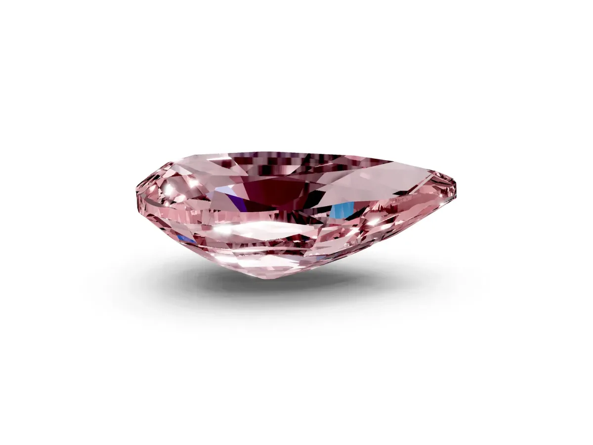 Pear Cut Morganite Solitaire Twisted Band with Round Accents and Prong Setting Silver