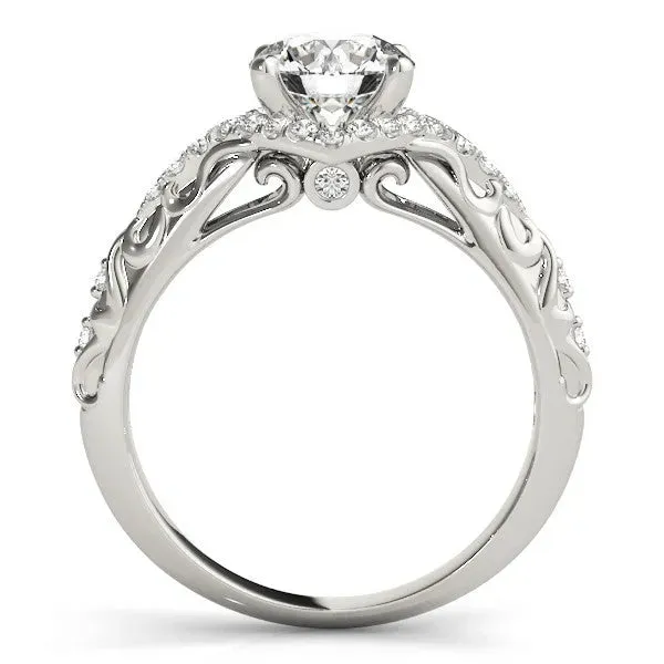 Fancy Pink Asscher Cut Diamond Solitaire Ring with Hidden Halo and Pavé Band White gold