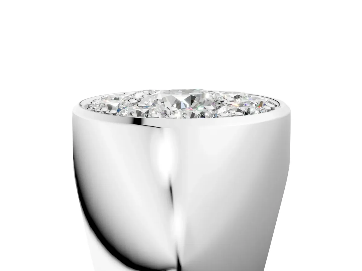 Round Diamond Dome Promise Ring Platinum