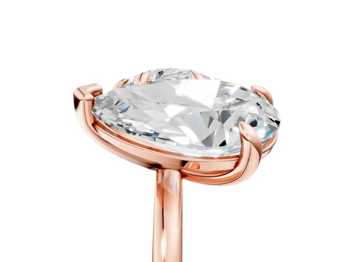 Round Cut and pear toi moi ring Rose gold