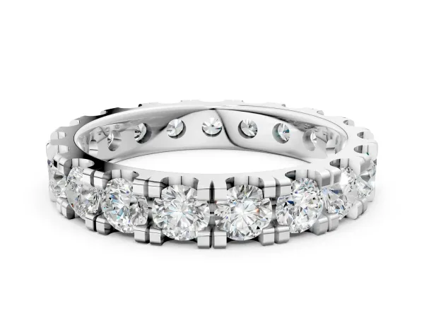 Round Diamond Full Eternity Band with U-Prong Setting Platinum