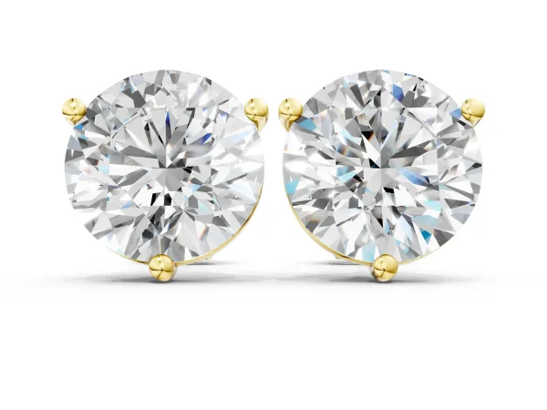 Round Brilliant Diamond Martini Stud Earrings Yellow gold