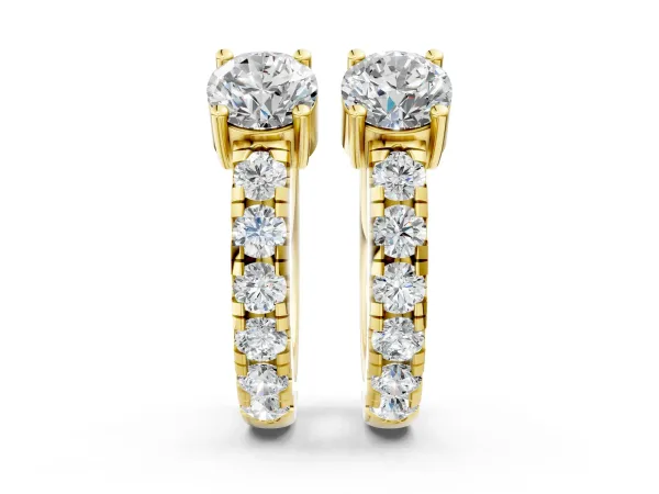 Round Diamond Taylor Huggie Hoop Earrings Yellow gold