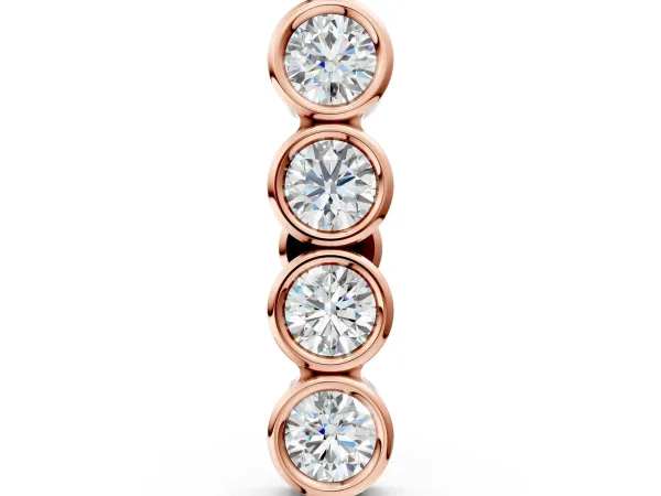 Round Diamond Row Flatback Earring Rose gold