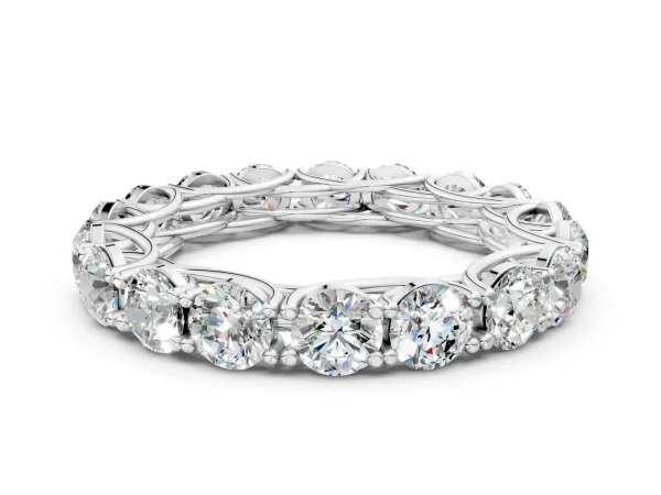 Round Diamond Woven Full Eternity Band Silver