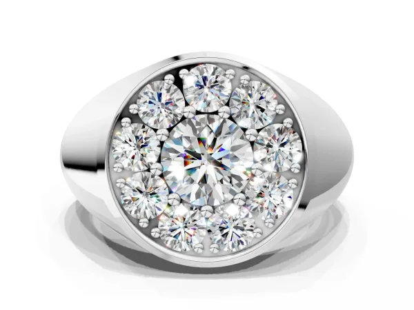 Round Diamond Dome Promise Ring Platinum