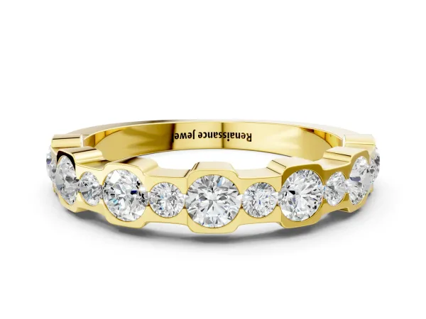 Round Diamond Promise Ring with Round Diamond Accents Yellow gold