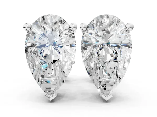 Pear Cut Diamond Stud Earrings White gold